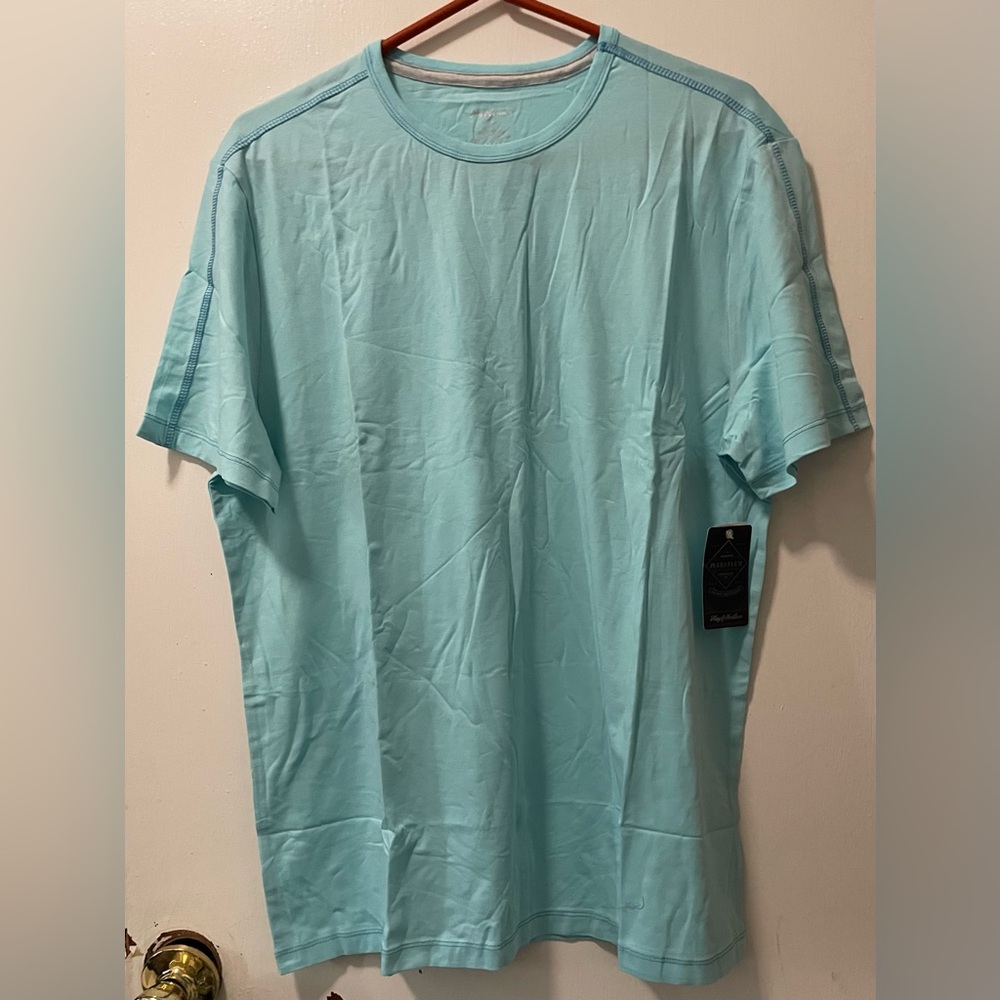 Flag & Anthem MadeFlex Men Short Sleeve Crew Neck T-Shirt Color Aqua Size Medium